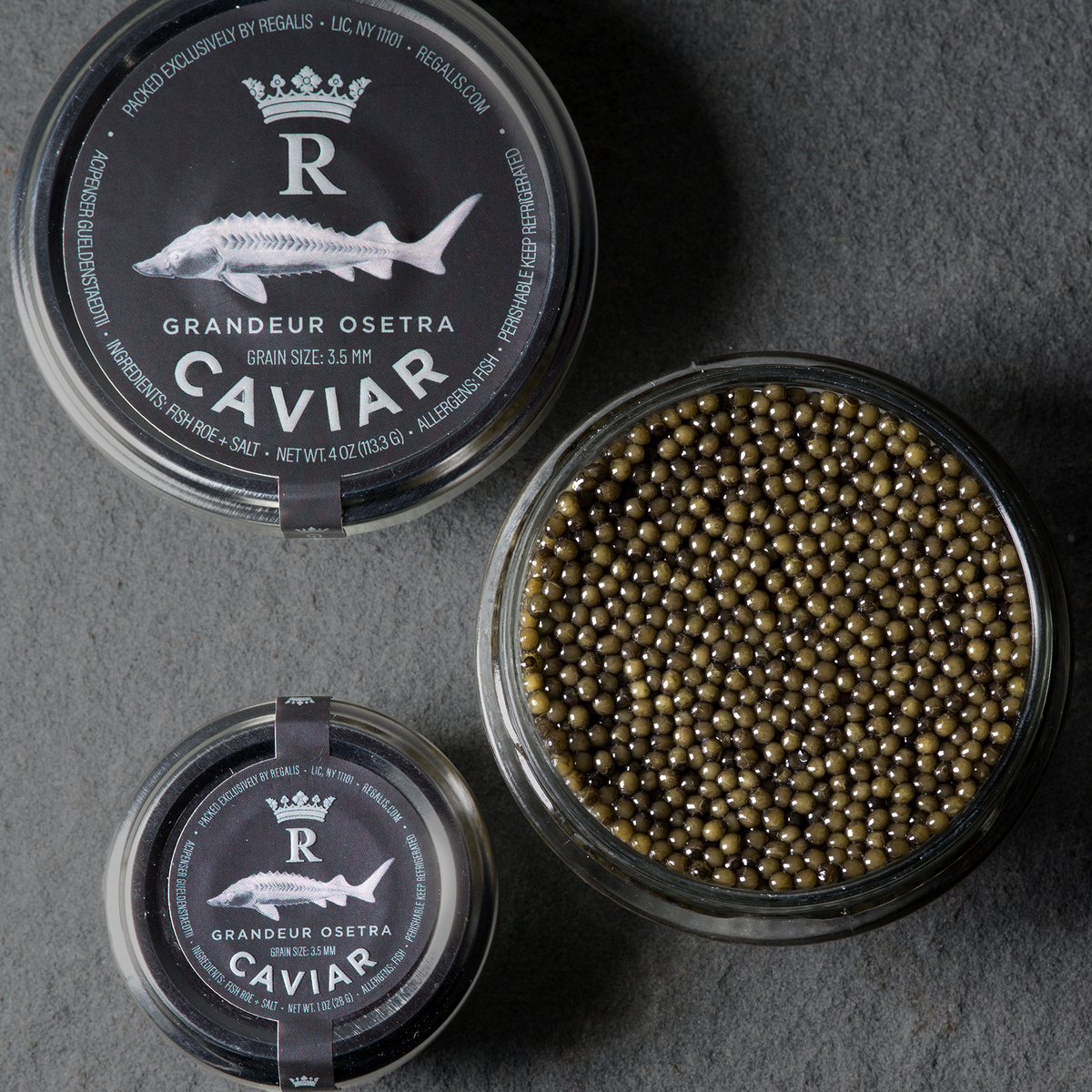 Grandeur Osetra Caviar (Large Grain 3.5mm eggs) – Regalis Foods